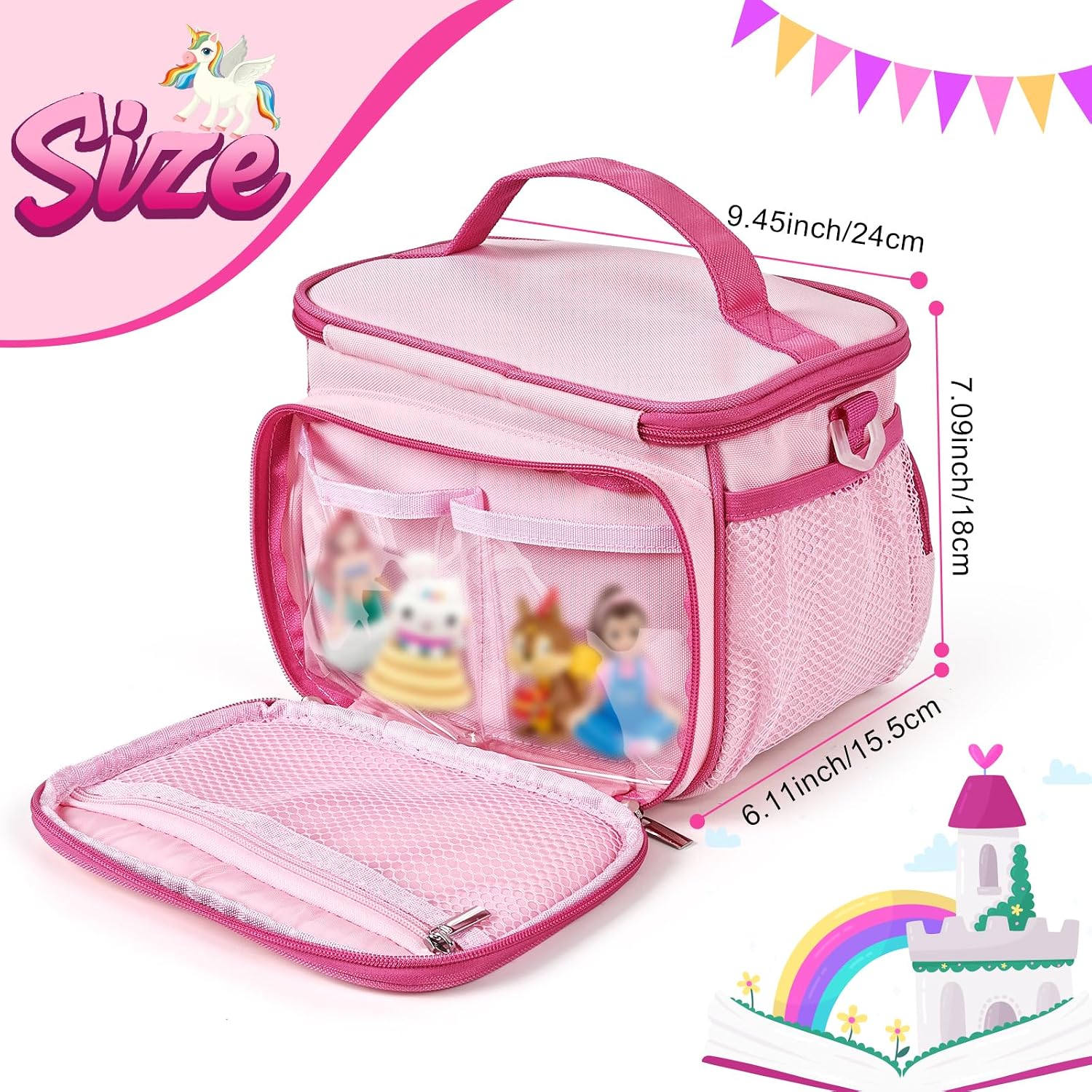 Carrying Case Compatible with Toniebox Starter Set, Carry Bag Compatible with Tonie Figures, Storage Case for Little Tikes Story Dream Machine Starter for Storybook (Pink)