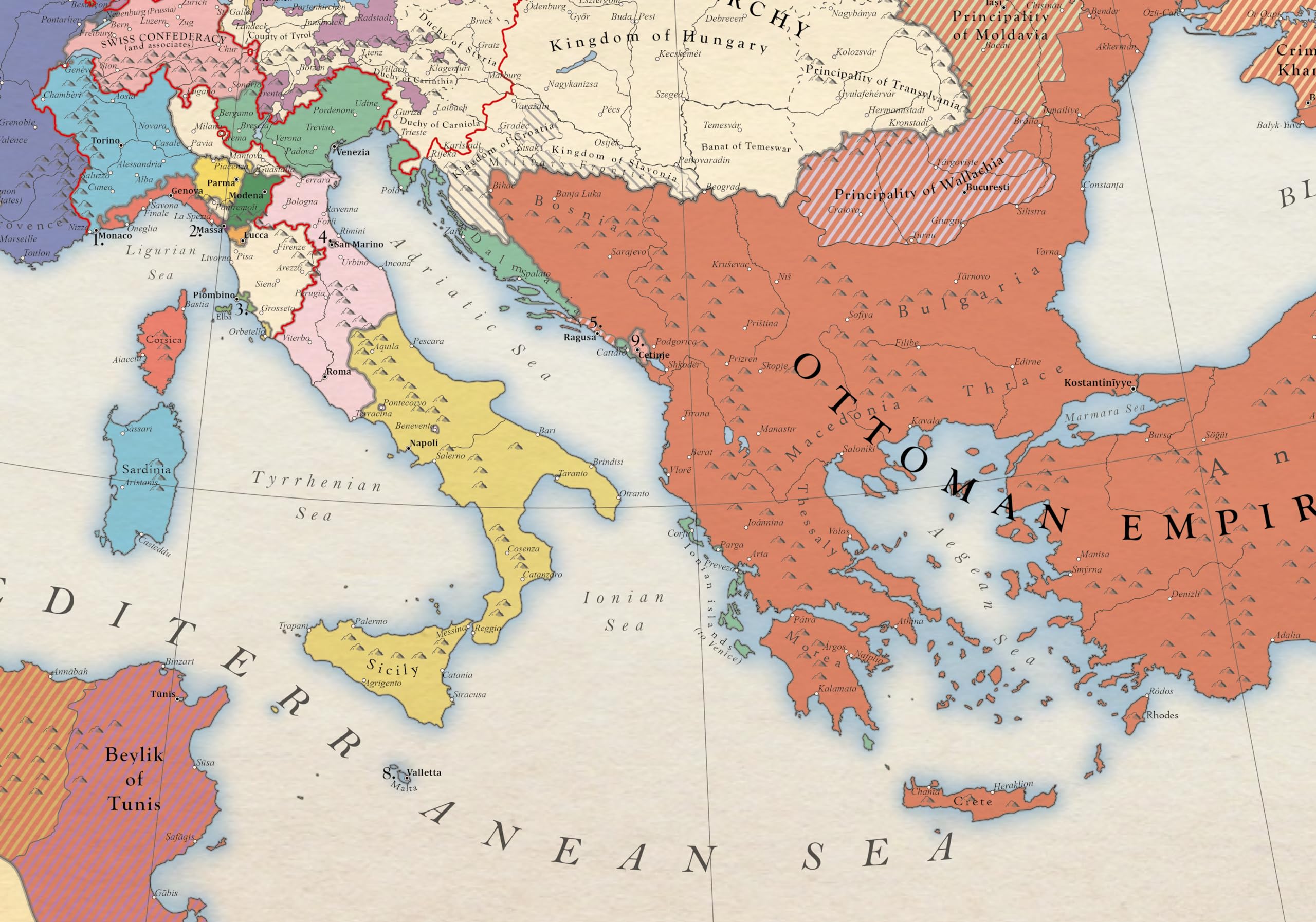 Europa 1748, Mapa Histórico (100x70cm)