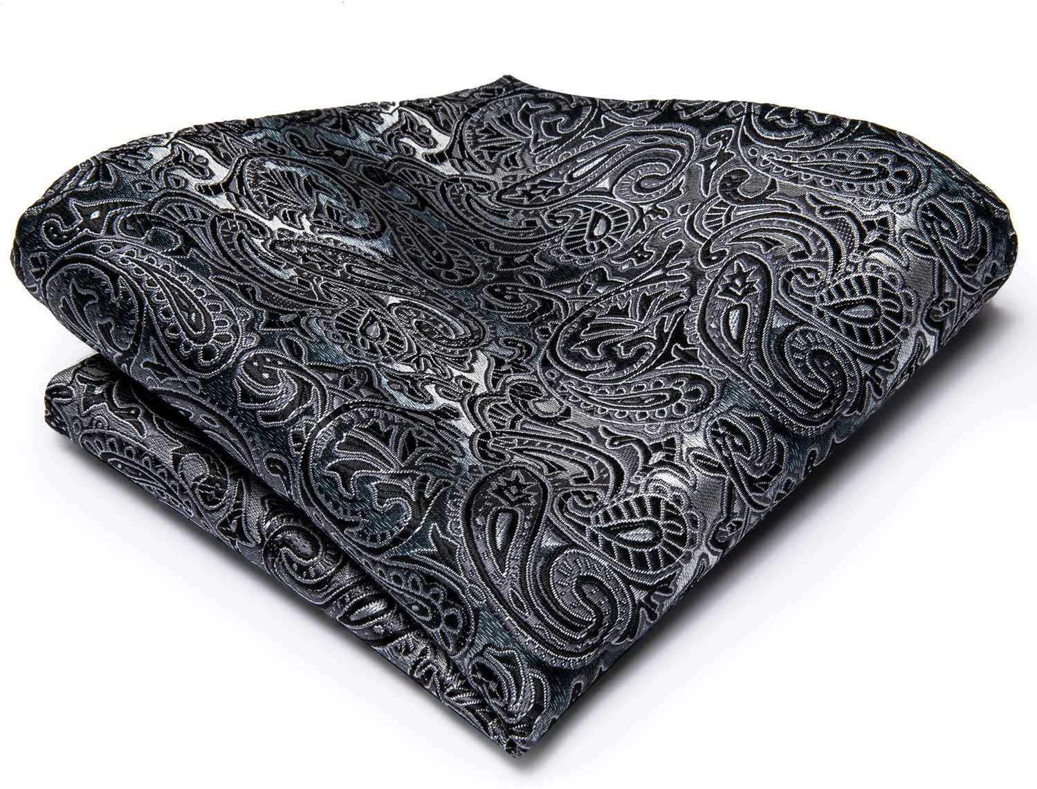 Hi-Tie Silk Ties for Men Plaid Paisley Striped Necktie Pocket Square Cufflinks Set Formal Business - Image 6