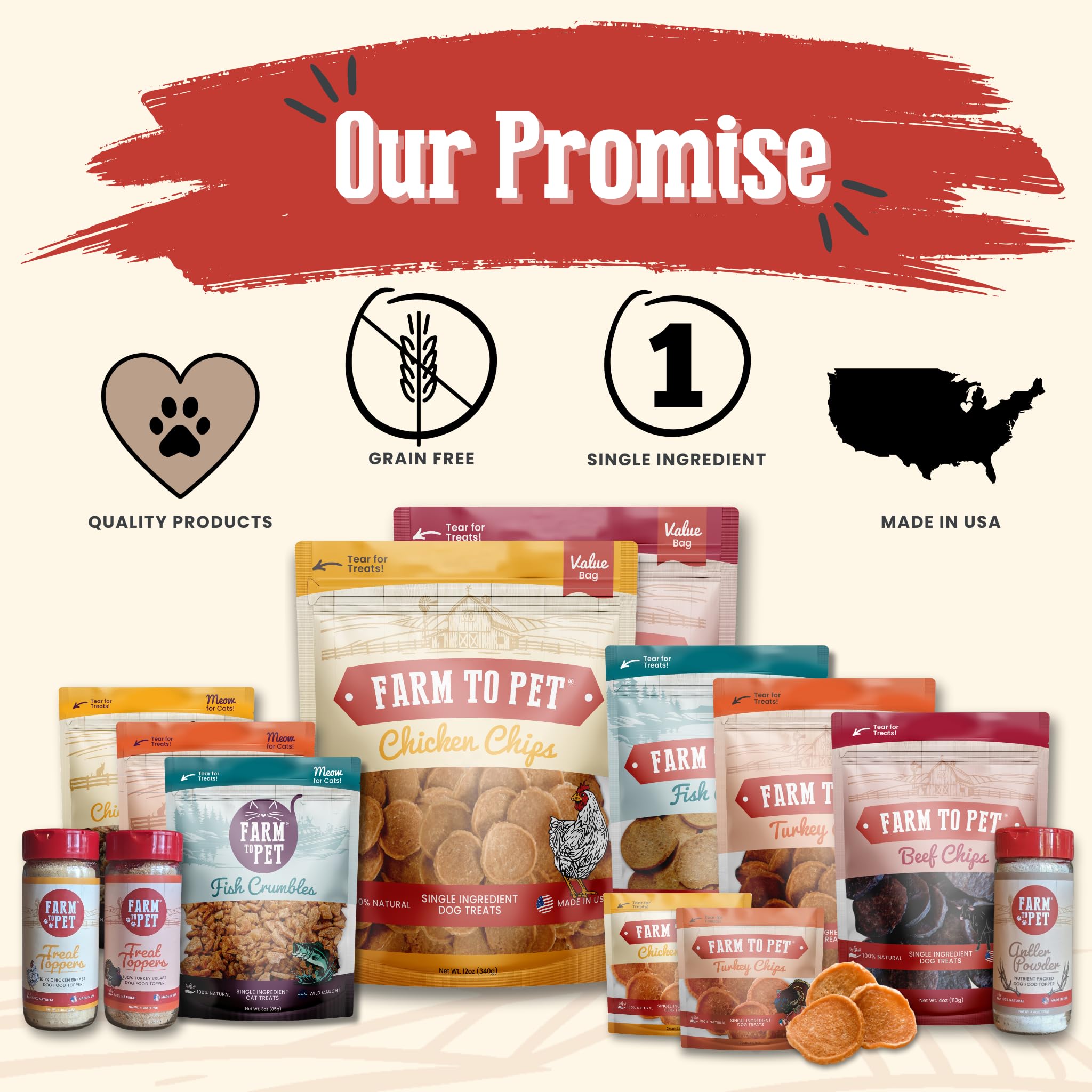 One Bark Foods LLC Farm To Pet Training Treats - Chips De Pollo, Ingrediente Único, Magro, Todo Natural, Golosinas Saludables para Perros Pequeños, Medianos, Grandes Y Cachorros, Hechos En EE. UU.
