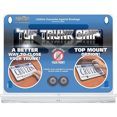 Cruiser Accessories 79001 Tuf Trunk Grip License Plate Mount, Clear