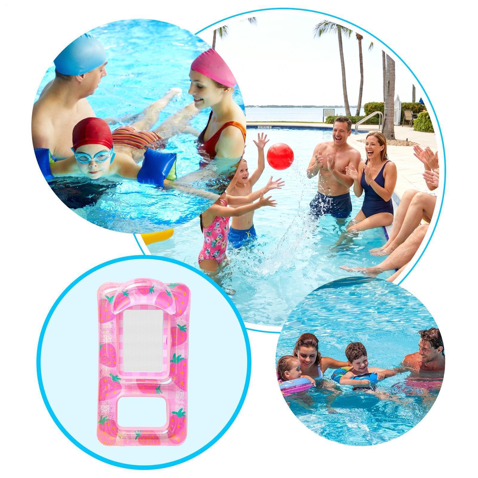 Chaise longue flottante pour piscine gonflable pour adultes en été – Chaise longue flottante pour bronzer, vacances, été, voyage, escapade, plage, lac extérieur, parc aquatique