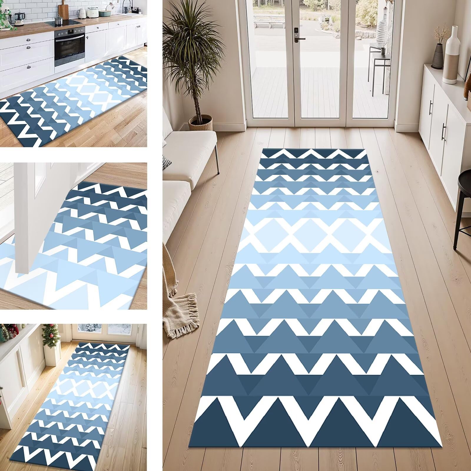 Tapis cuisine devant evier lavable et antiderapant grand format pour securiser le sol