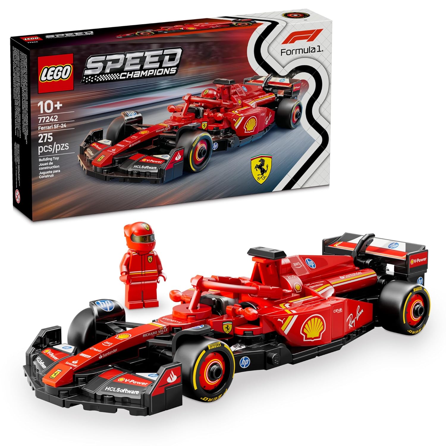 LEGO Speed Champions Ferrari SF-24 F1 Race Car Toys - Building Sets for Kids Boys Girls Ages 10