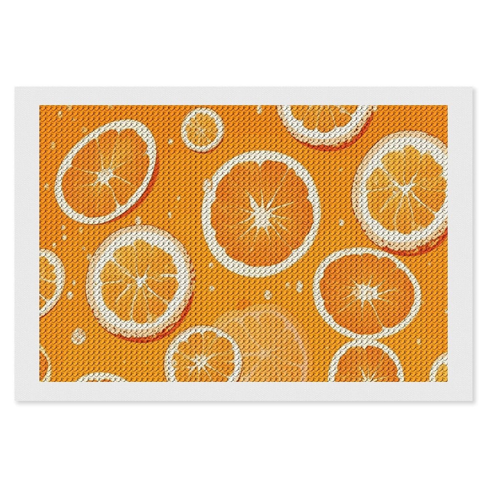 NONHAI Diamond Painting Kits for Adults - DIY Diamond Art Kits for Beginners - Full 5D Paint Drill Diamond Dots Paintings- Orange Slices Diamonds Pictures Gem Art and Craft Wall Decor 8"x12"