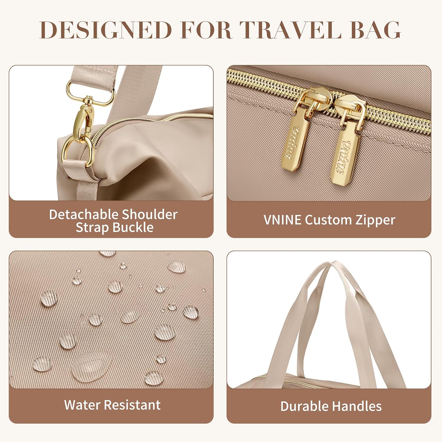 VNINE Travel Duffel Bags for Women: Weekender Bags with Shoe Compartment Carry on Overnight Bag with Toiletry Bag Gym Bag with Wet Pocket Personal Item Travel Bags Hospital for Labor Delivery
