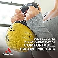 Vista 2 de Aeromat Elite - Mini pelota medicinal con pesas rusas – Pelota de ejercicio ponderada de 6 pulgadas de diámetro para entrenamiento, peso con pesas