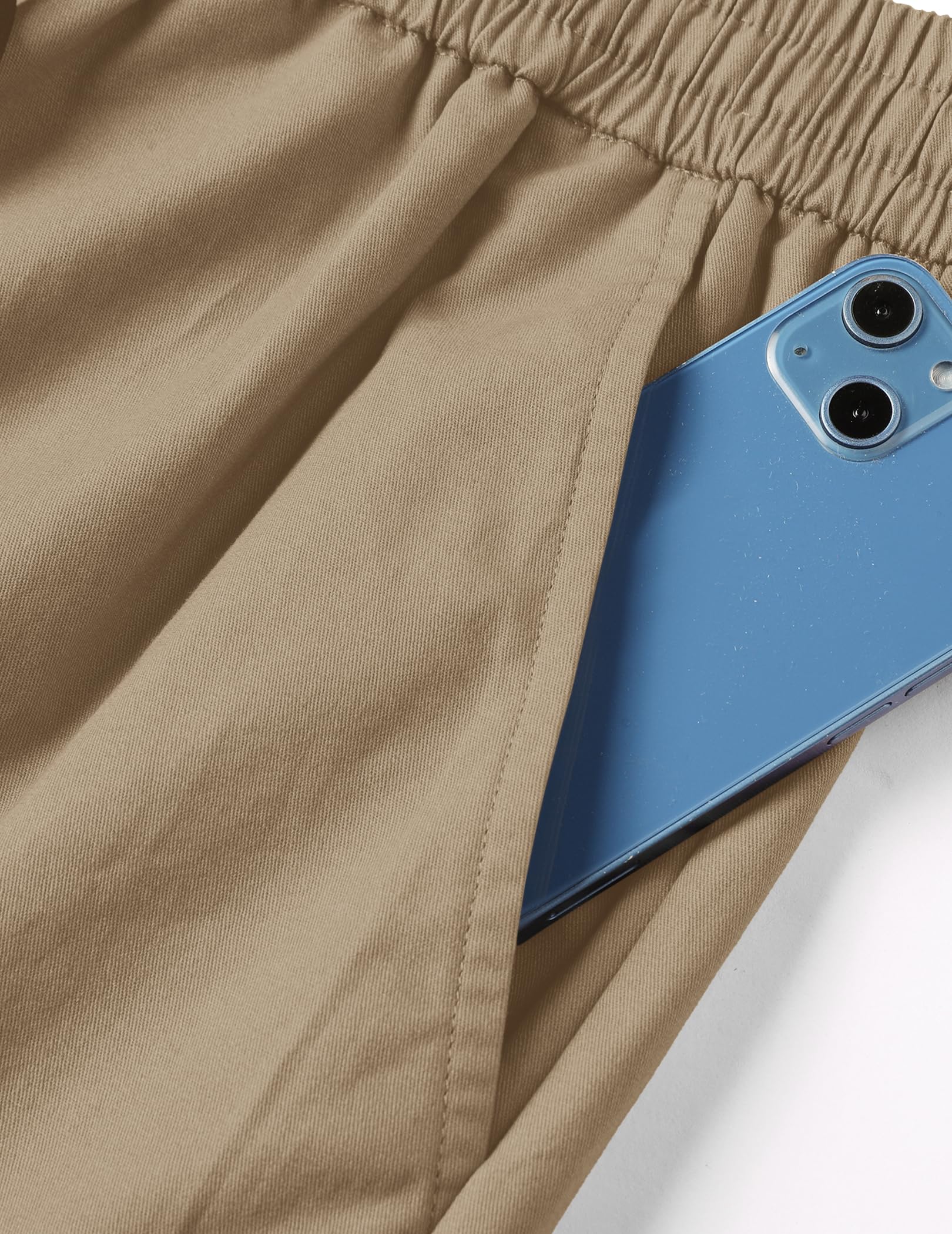 TARAINYA Pantaloncini Uomo in Cotone Ideali per Corsa Turismo Pendolarismo Elasticizzato con Cordino e Tasche