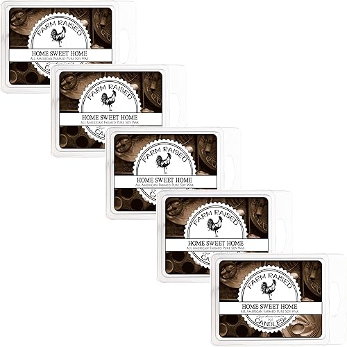 Farm Raised Candles -16 Ounces - Fall Spice 5 Pack Variety - Wax Warmer Melts, 100% USA Farmed Soy - Scented Variety Soy Wax Cubes Soy Candle Melting Warmer (Home Sweet Home 5 Pack)