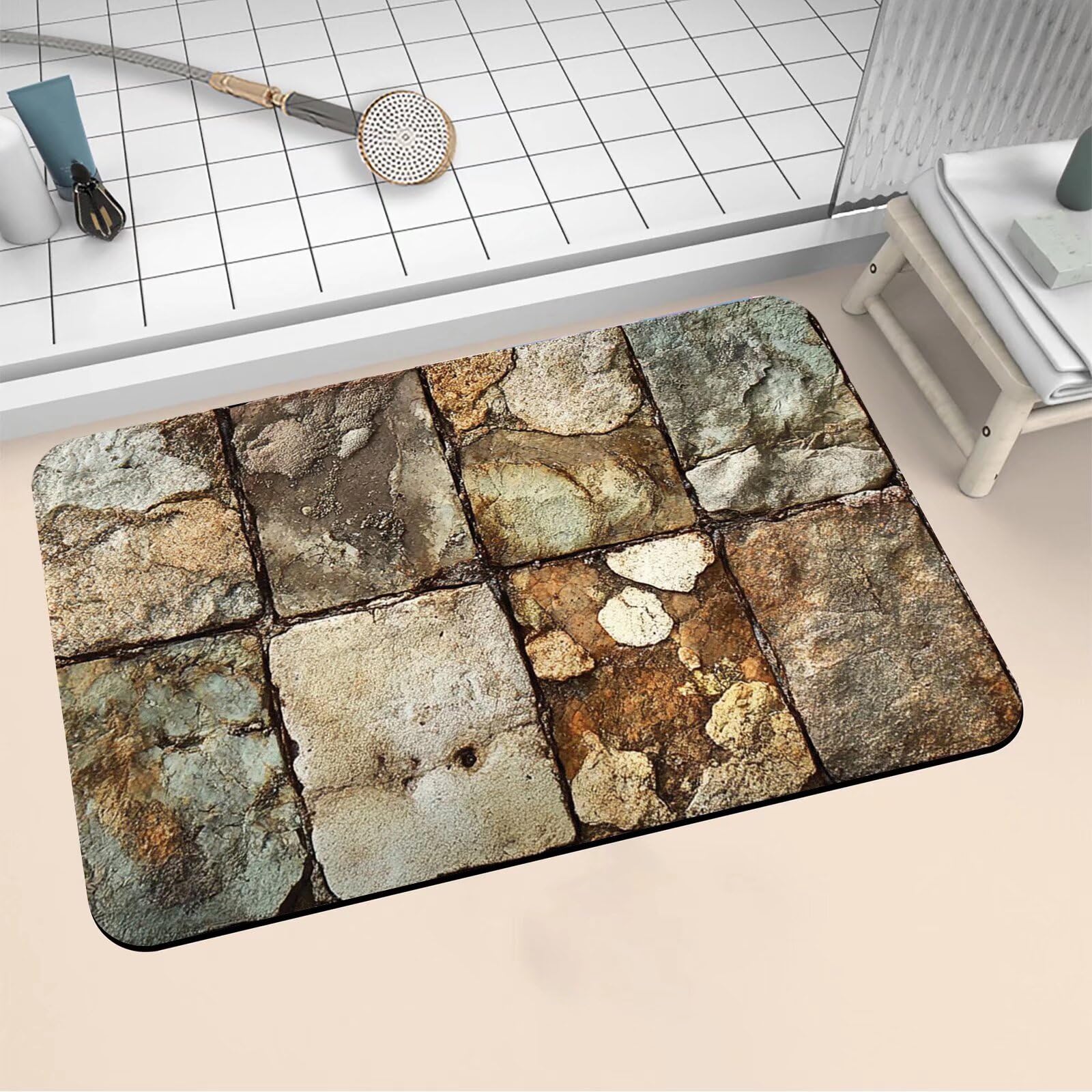 Bath mat de diatomita alfombra baño antideslizante para cocina puerta y recibidor