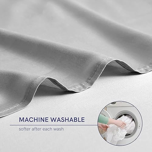 Miniatura 5 de YnM - Funda de edredón para mantas con peso de bambú (48 x 72 pulgadas), estampado gris claro