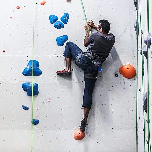 Miniatura 9 de Bolsa de tiza para escalada en roca, bolsa de tiza de escalada para boulder con 2 grandes bolsillos de almacenamiento con cremallera, bolsa de tiza