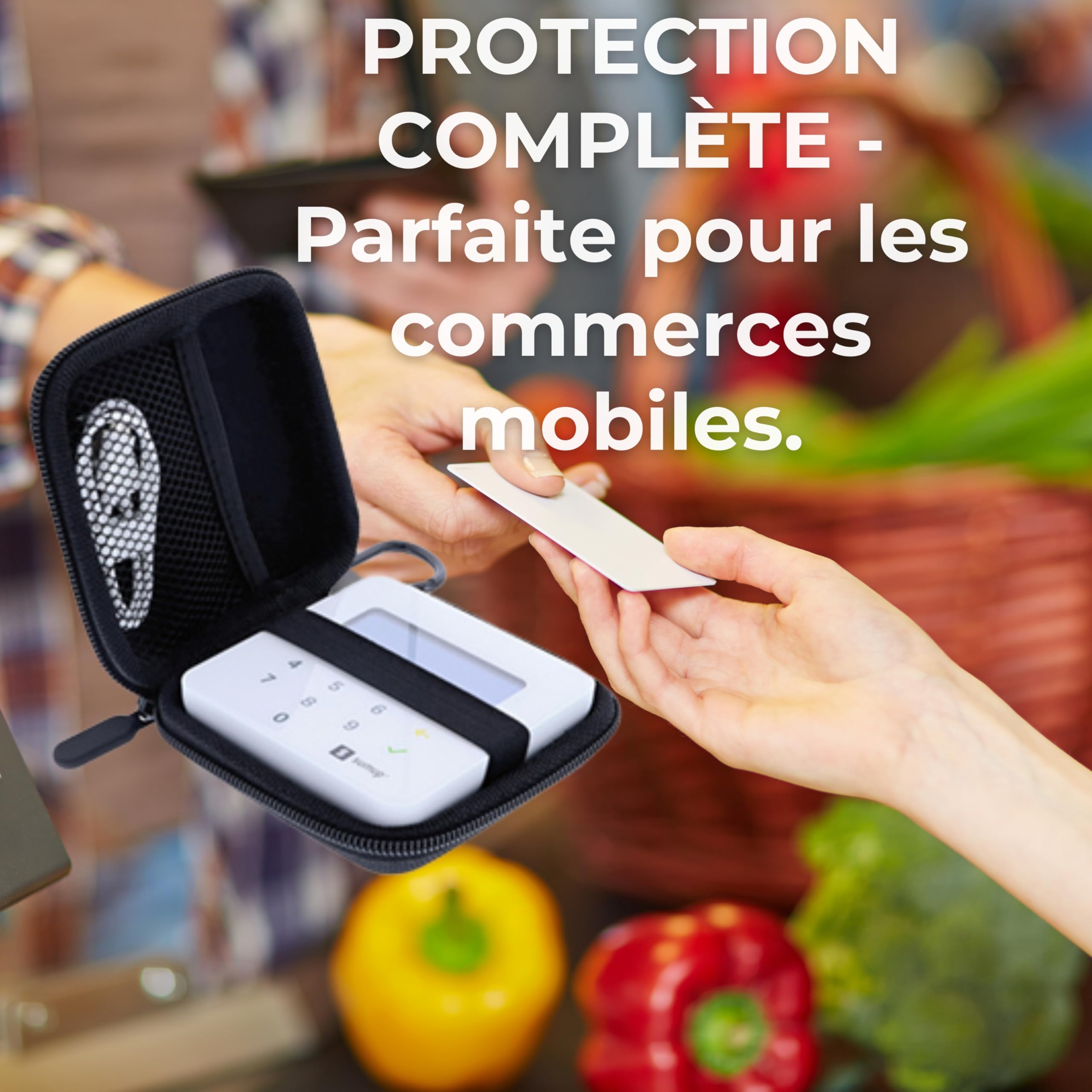 Sac Compatible avec Terminal de paiement SumUp Air Coque de Protection Rigide pour Lecteur de Cartes Antichoc résistant à la poussière étanche Housse de Transport Accessoires Noir