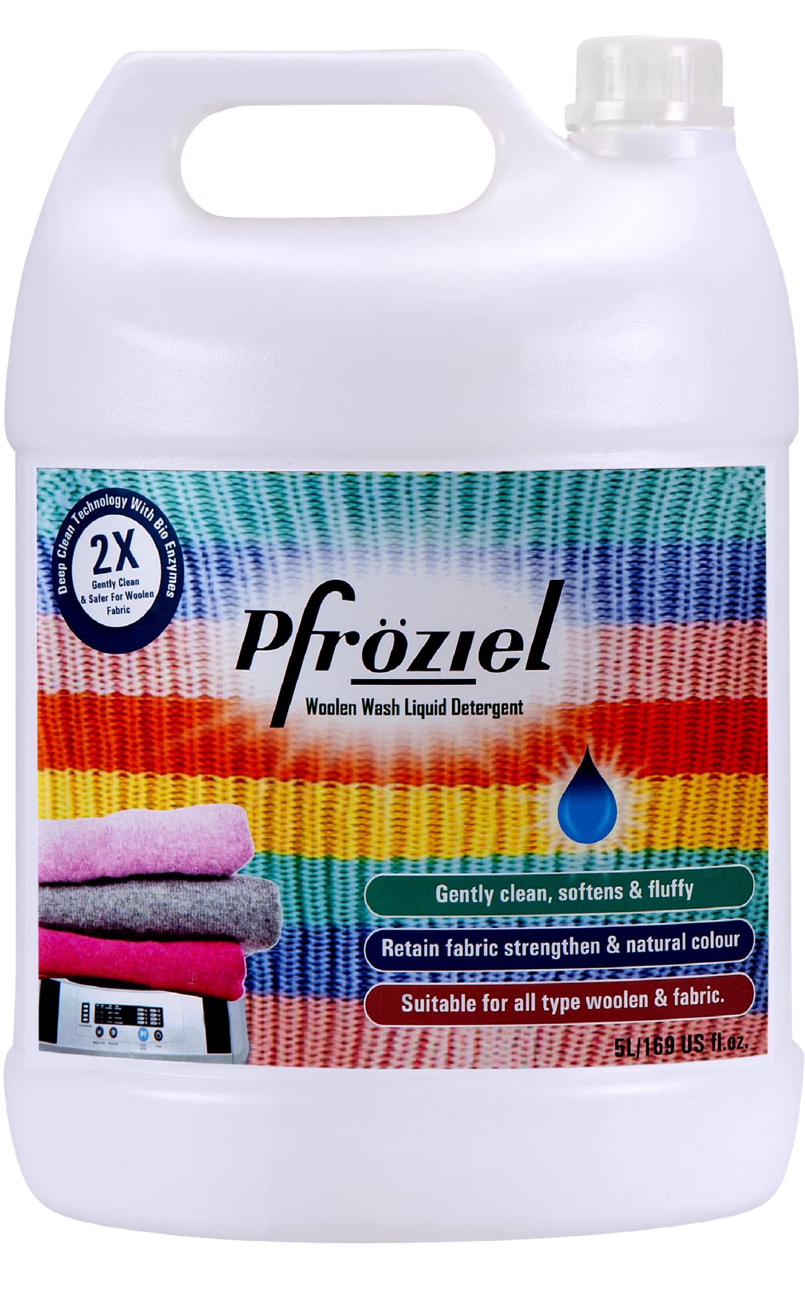 Woolen Wash liquid detergent (5 Ltr) with PLANT POWERED ingredient I suitable for Machine & manual bucket wash I specially designed for woolen fabric