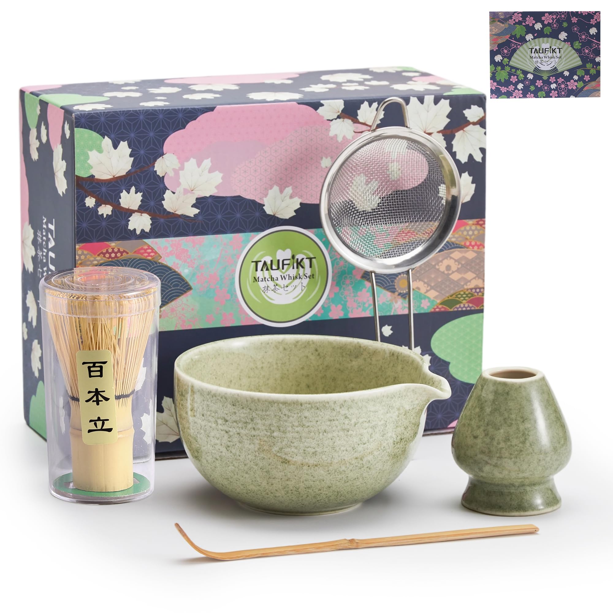 Photo 1 of [DAMAGED] [MISSING PARTS] TAUFIKT Matcha Whisk Set, 5 Pcs Ceramic Matcha Kit