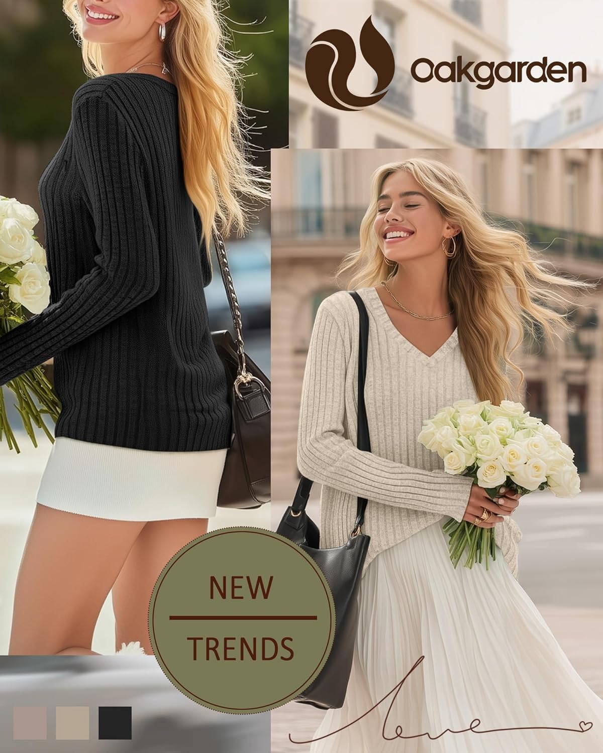 3 Pack Women's Maternity Nursing Tops, V Neck Breastfeeding Sweaters Long Sleeve Hidden Zipper Shirts - Image 4