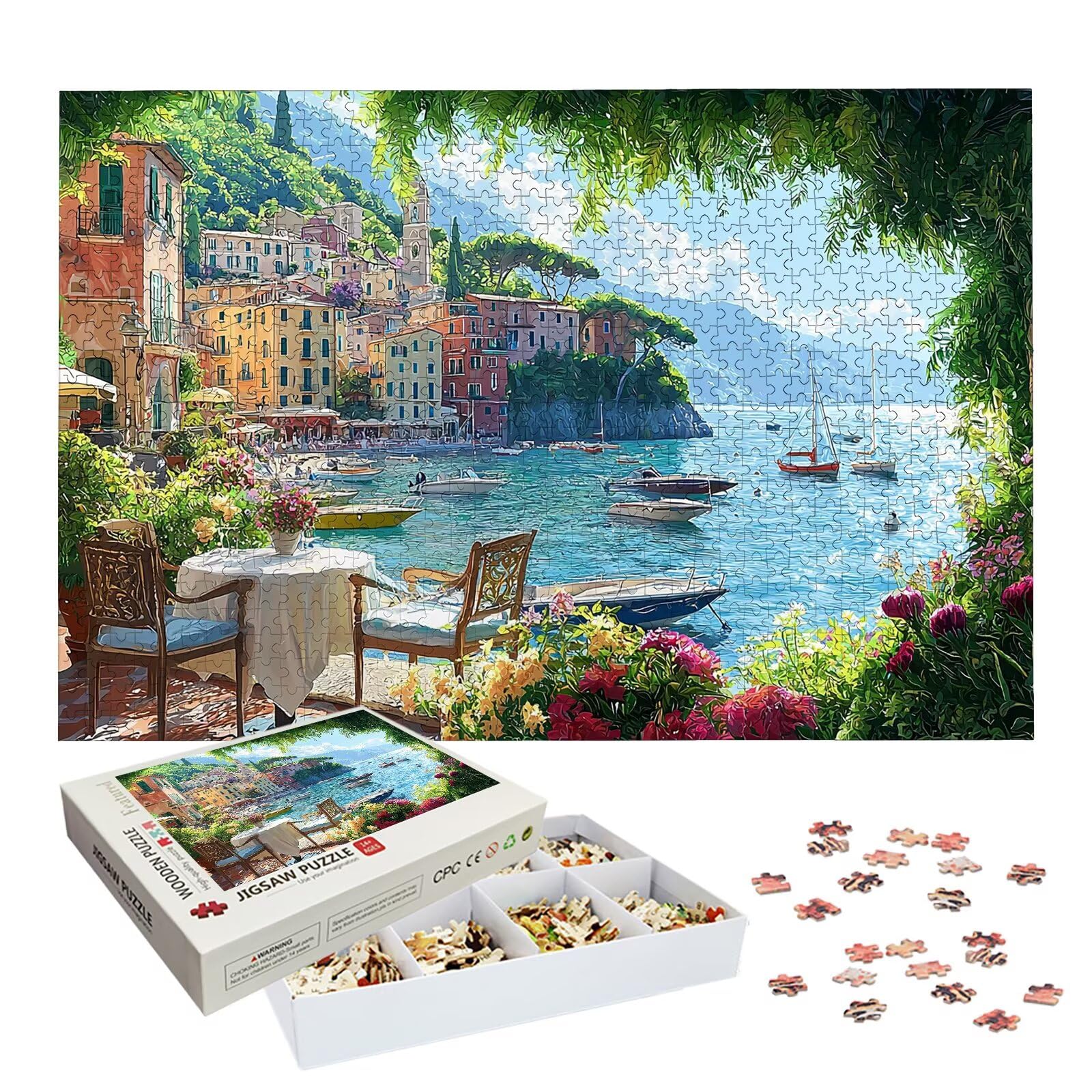 Puzzle 2000 Pezzi Italia, Puzzle Paesaggio 2000 Pezzi Arte per Adulti e Bambini, Misura: 99.5x70.5 cm, Puzzles Legno per Adulti con Squisita Scatola di Imballaggio, Regalo Donna, Regalo Uomo, -8871