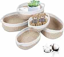 Set 5 Cestini Portaoggetti In Cotone - Organizer Impilabile Per Camera E Bagno - Foto 9