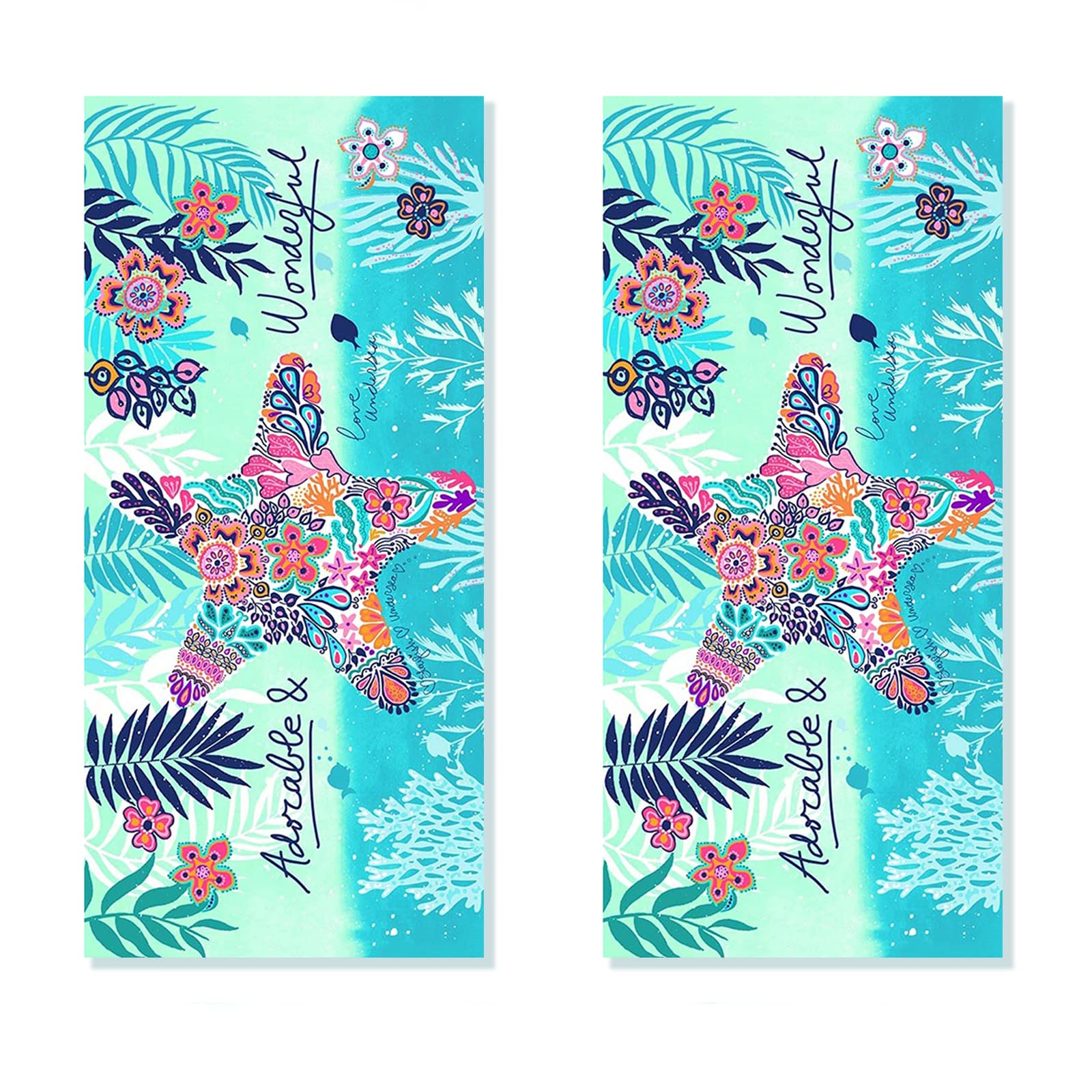 Beach Towel,30"x60" Microfiber Beach Towels for Travel, Quick Dry Towel