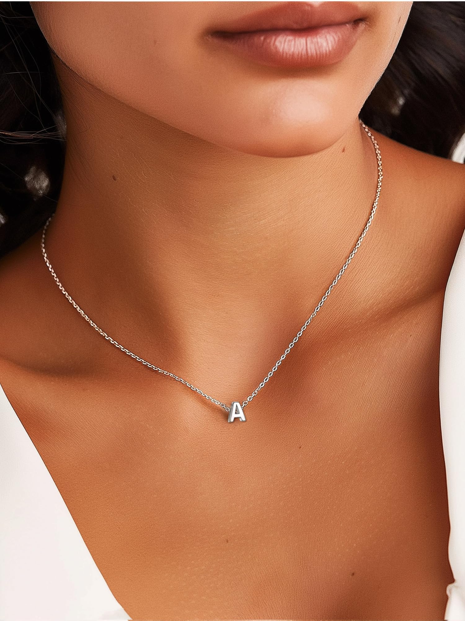 ChicSilver Collana Donna Argento 925 con Iniziale A-Z con Confezione Regalo
