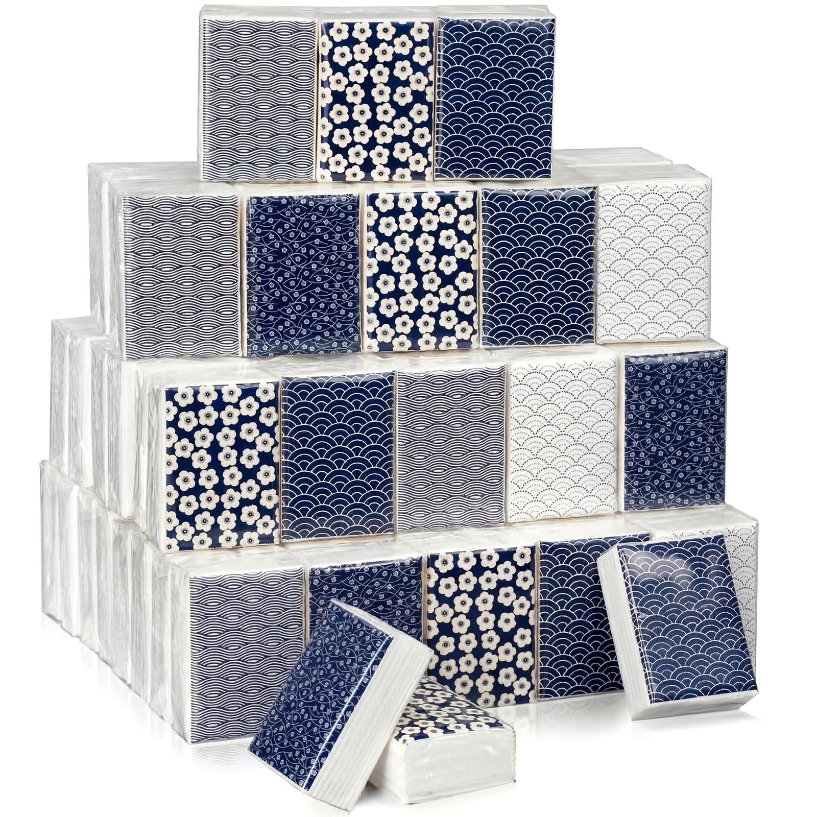 Ctosree 50 Pack Pocket Tissues Travel Packs 3 Ply,500 Sheet,Japanese