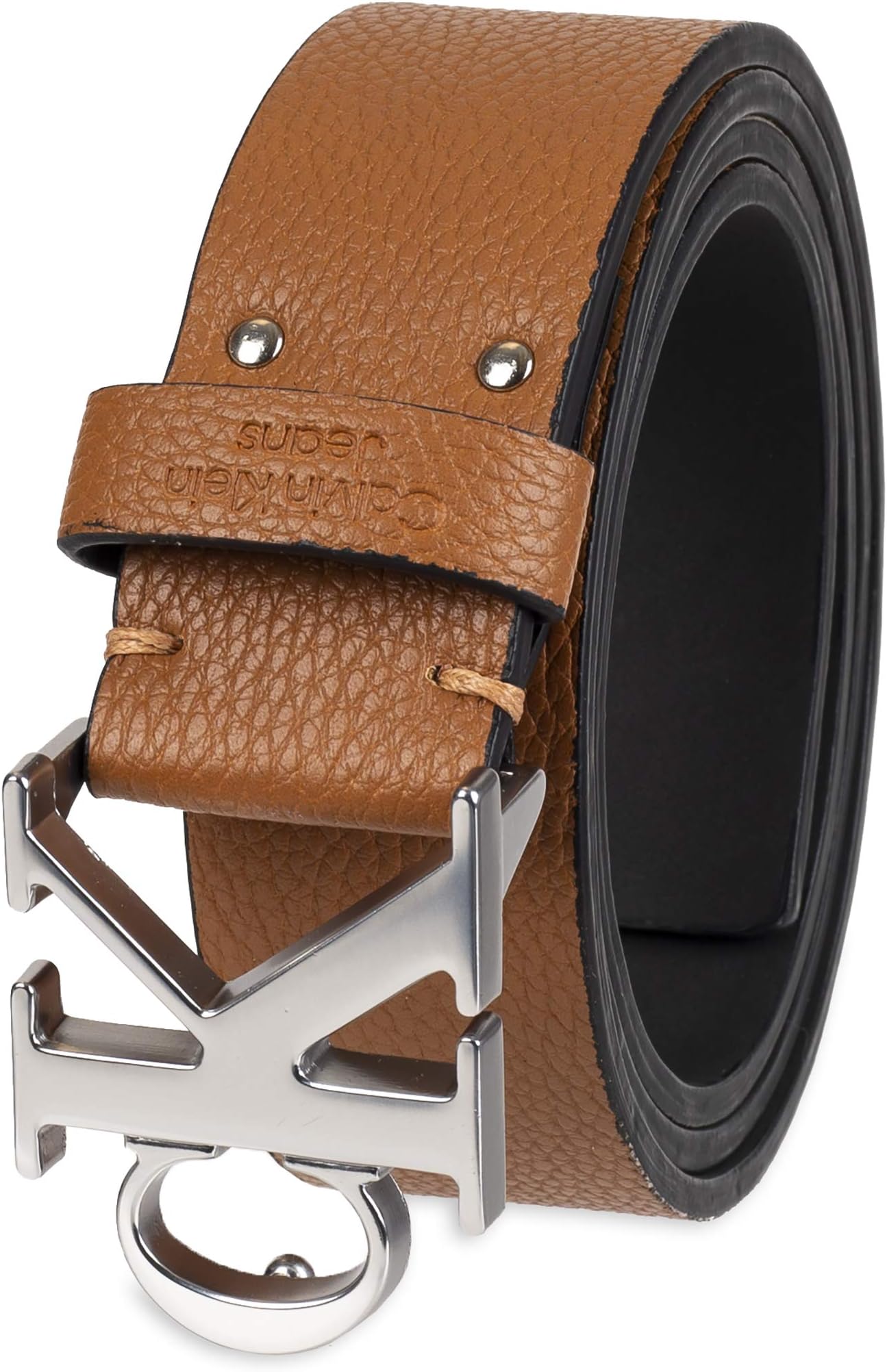 Men's Logo Plaque Jeans Belt Belt