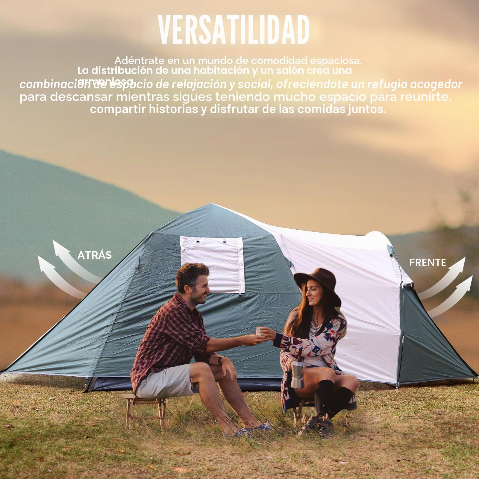 Tienda de campaña Chihee 2-3 Personas Pop Up Impermeable Cortaviento Refugio al Aire Libre