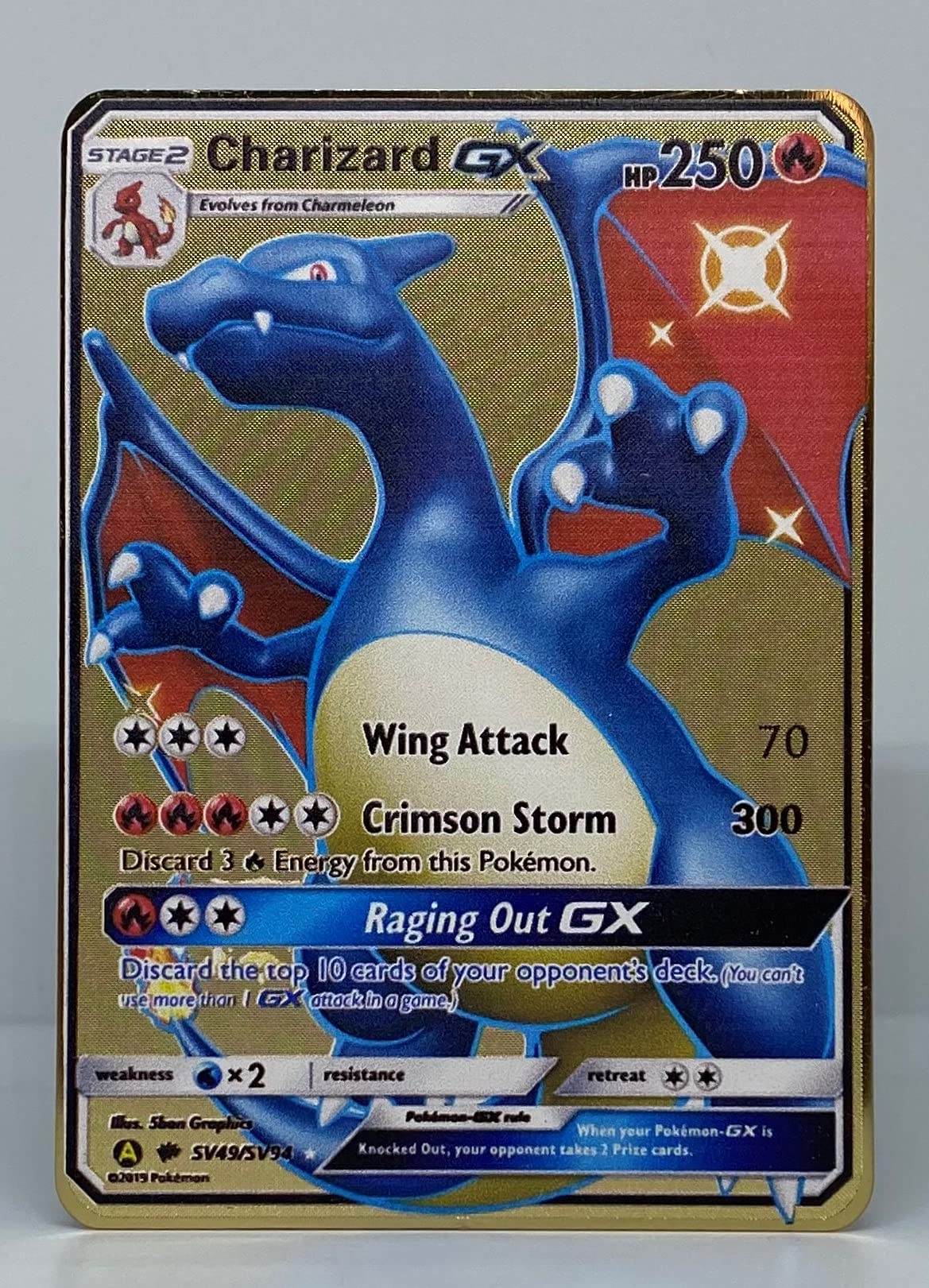 Amazon.com: Charizard GX SV49/SV94 Card (Custom Metal Gold Card), Gold /  Black