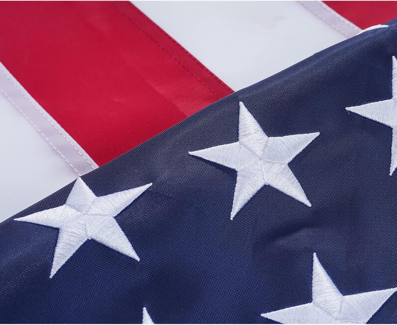 FRF FLAG American Flag with Gold Fringed 4x6 Ft, Indoors USA Flag, Embroidered Stars, with 4 Rows of Lower Stitches