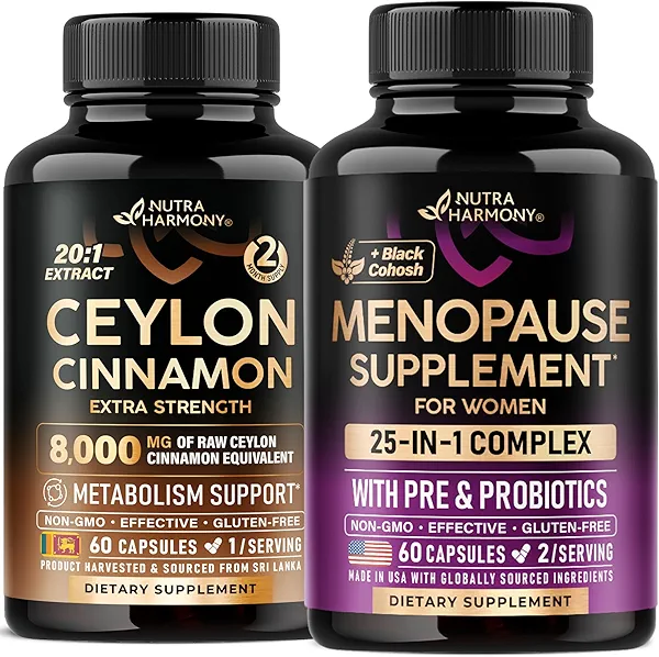 NUTRAHARMONY Ceylon Cinnamon Capsules & Menopause Supplement