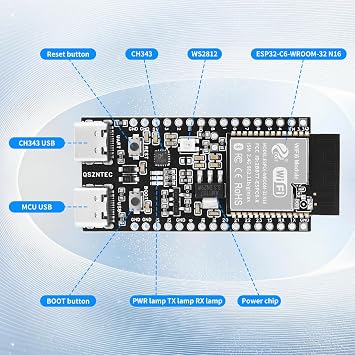 ESP32-C6 Development Board QS-ESP32 C6 N16 Core Board Support