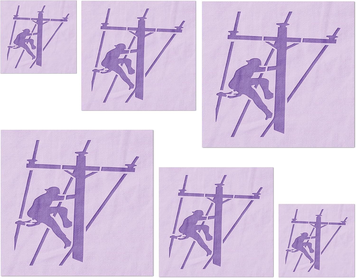 Stencil Stop Lineman Stencil - Reusable for DIY Projects, Painting, Drawing, Crafts - 14 Mil Mylar Plastic (13.5 x 18 inches)