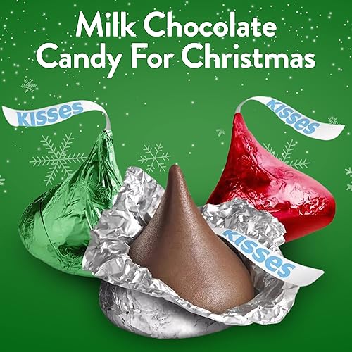 Miniatura 3 de Kisses Christmas 2 lb Hersheys Kisses - Caramelo de chocolate de Navidad con leche de 2 libras  Caramelos a granel envueltos individualmente