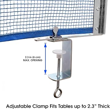 Cannon Sports Table Tennis Net & Post Set, Adjustable Steel Clamp