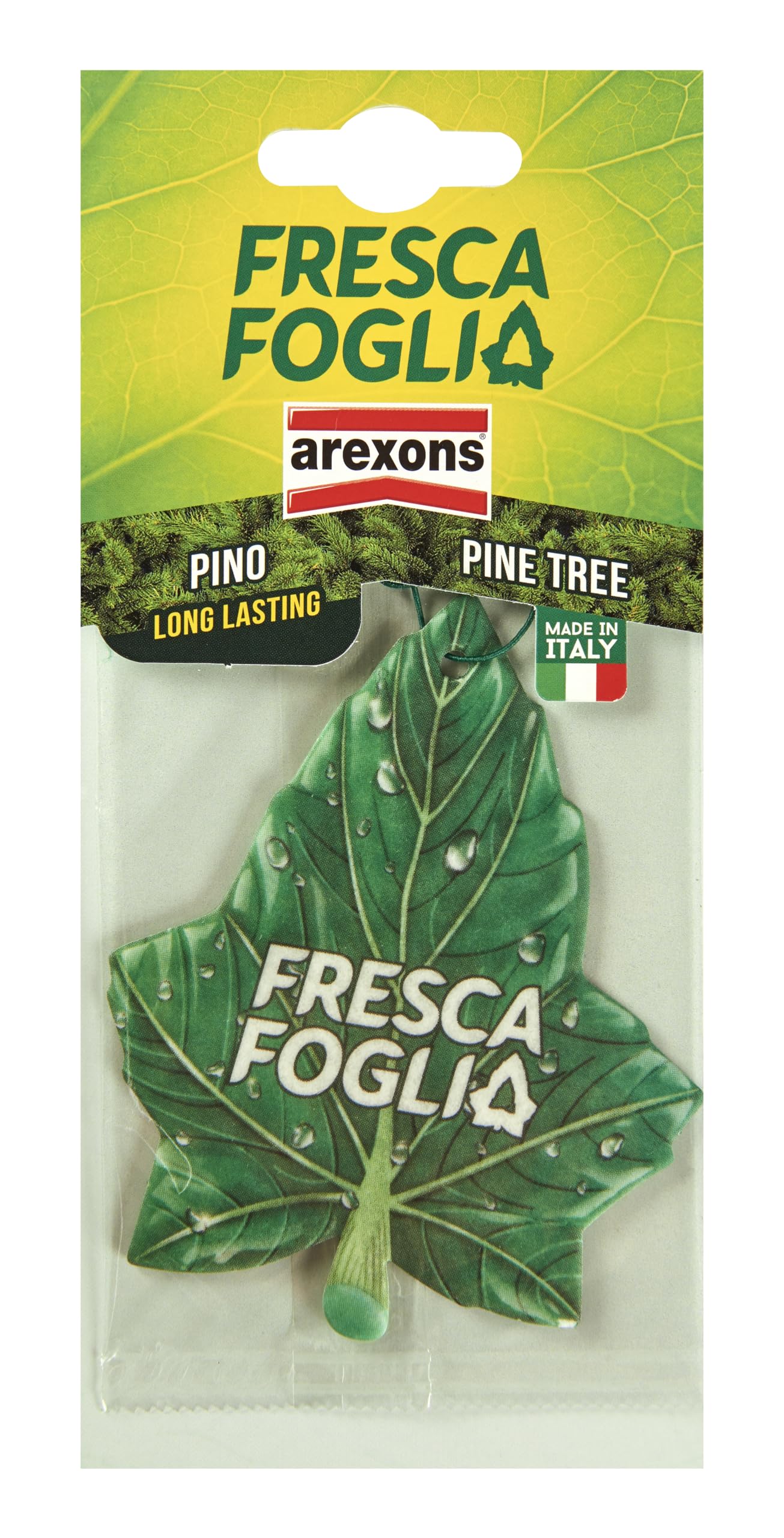 AREXONS 1630 Fresca foglia Classic Pino, Profumatore Auto in Cartonfeltro, Profumatore Ambiente Auto con Regolazione di Profumazione, Facile dosaggio