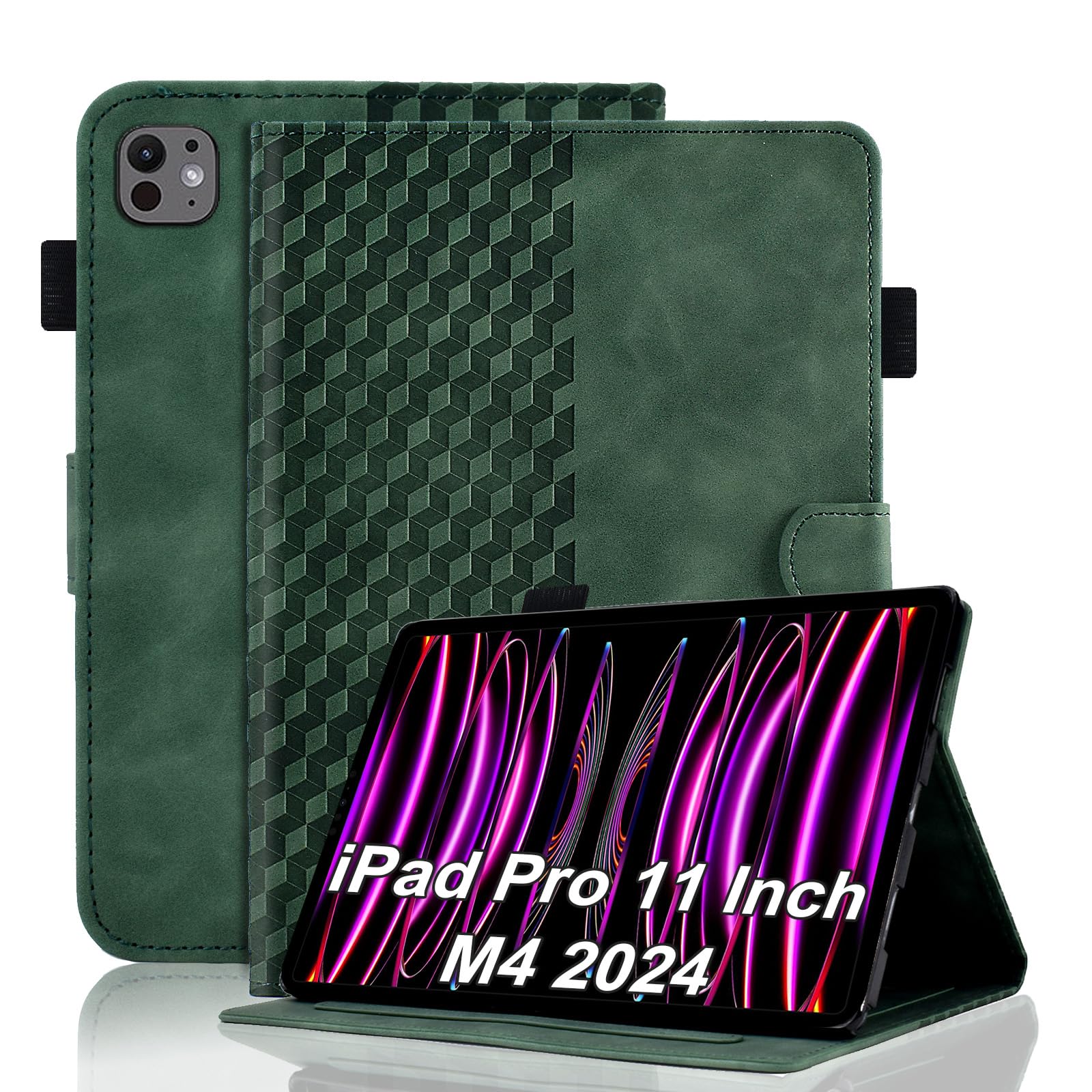 Case for Honor Pad X8a 11 Inch Tablet 2024 Protective Case Premium Leather Folio Smart Case with Auto Sleep/Wake Pen Holder Card Slot for Honor Pad X8a- Dark Green — view 195