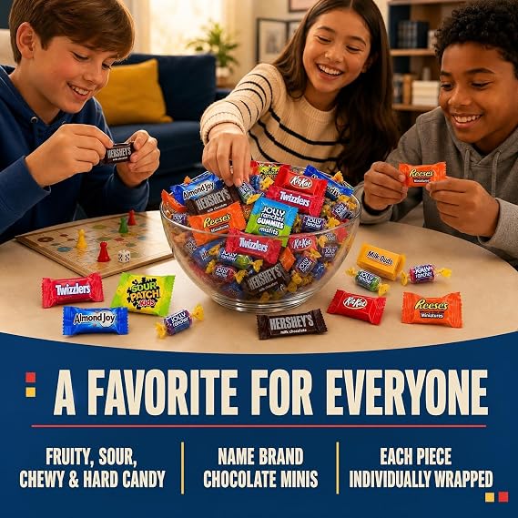 Chocolate and Candy Variety Pack - 2 LB Assorted Chocolate Candy Bulk - Bulk Candies Bag CandyMix - Individually Wrapped Candies and Chocolates - Variety CandyBag - Cold Pack Included