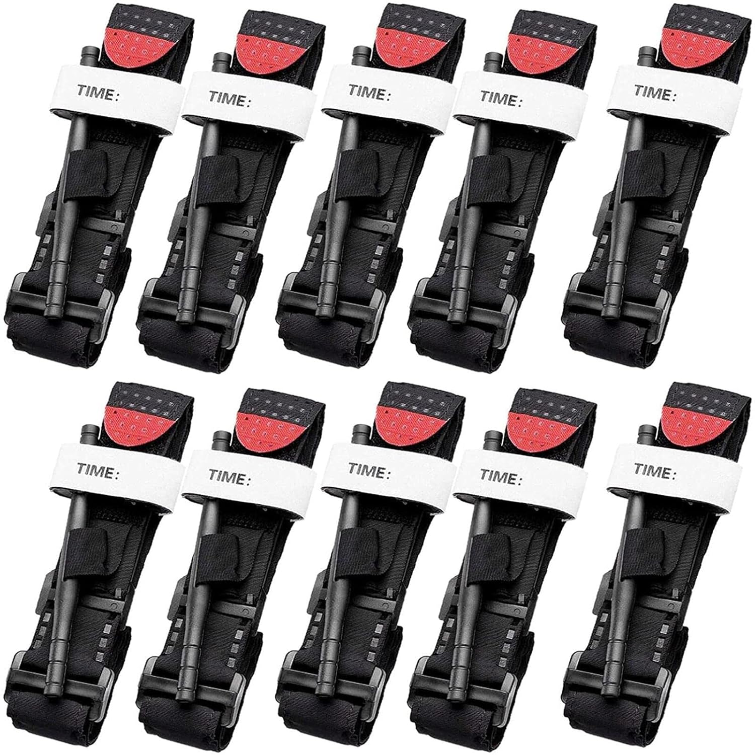 Tourniquets,Combat Tourniquet Medical with Windlass, Tactical Rescue Rapid Hemostatic Single-Handed Application for Outdoor Hiking Emergency (10 Pack) : Industrial & Scientific