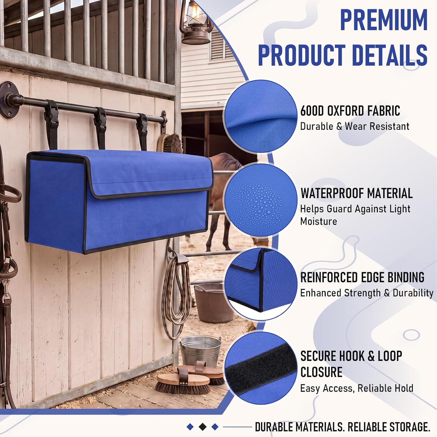 Horse Blanket Storage Bag for Fly Sheets, Blue, 23 x 9 x 9 in image 5
