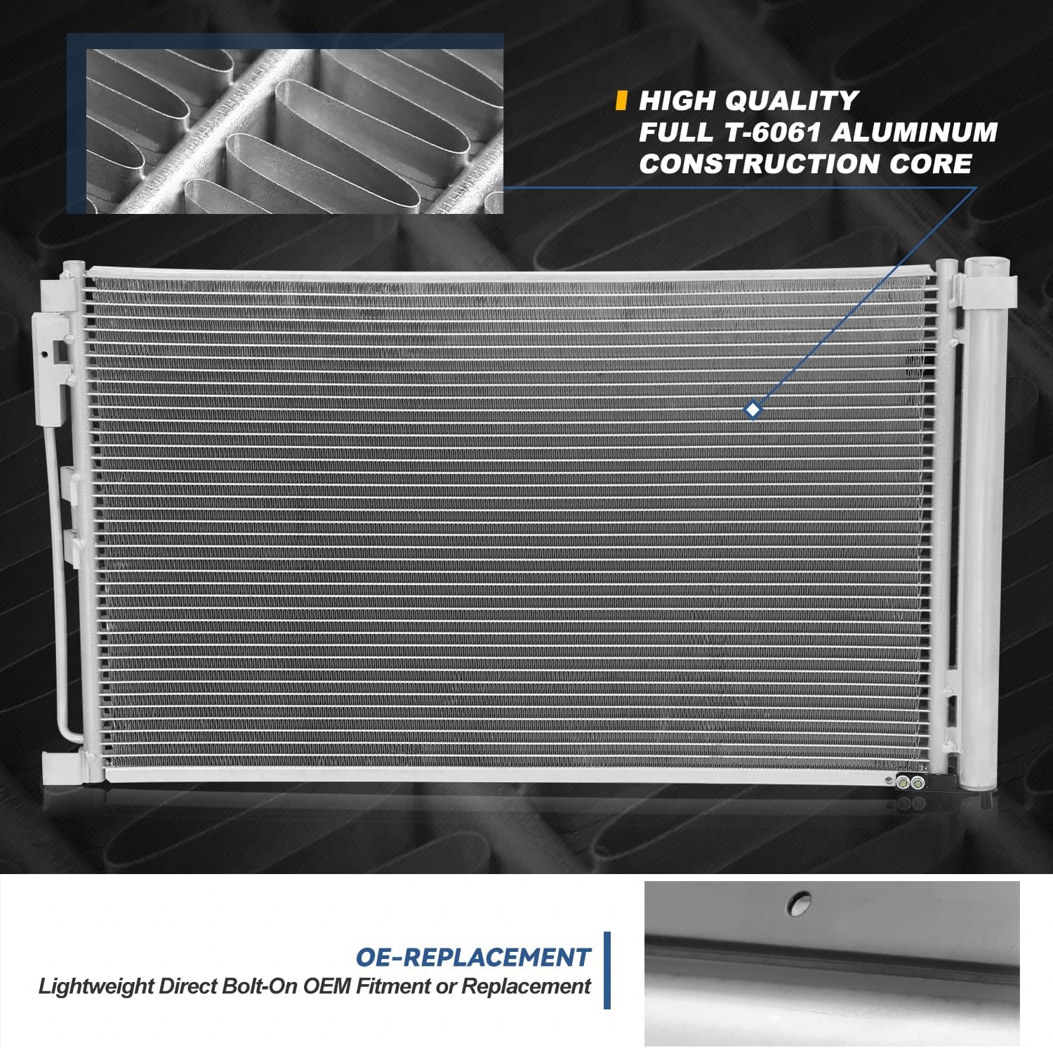 Auto Dynasty Air Conditioning A/C Condenser Compatible with 2016 2017 2018 2019 Infiniti Q50 Q60 2.0T, Aluminum AC Condenser Replacement DPI 30052, IN3030169