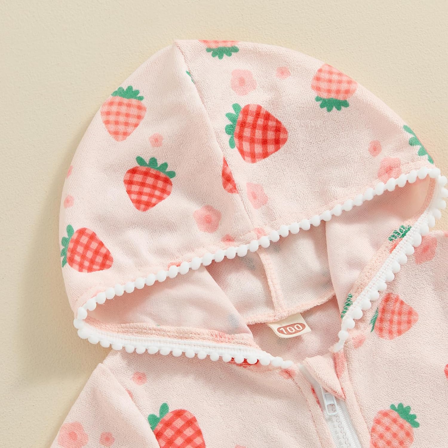 Girls Hooded Zip Terry Coverups Swimsuit Kids Baby Girl Floral Print Short Sleeve Swim Cover-Up Swimwear - Image 4