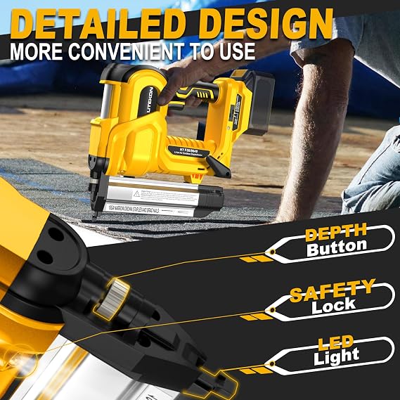 2-in-1 Cordless Brad Nailer & Staple Gun for MAKITA 18V Battery(No Battery) - 18 Gauge 2 Electric Nail Gun - Brushless High Power Nailer Gun with 1000 Nails/Staples, Adjustable Depth, 2 Modes