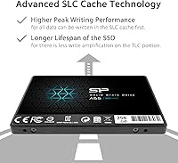 Vista 4 de Silicon Power 256GB SSD 3D NAND A55 SLC Cache Performance Boost SATA III de 2.5 pulgadas unidad de estado sólido interno SU256GBSS3A55S25AH