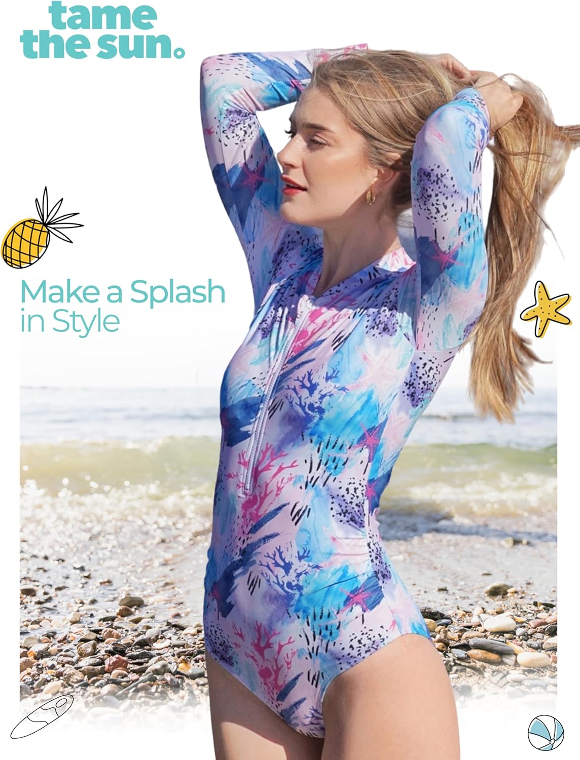 Tame the Sun One Piece Swimsuit Women - Tummy Control Bathing Suit for Women - UPF 50 + Women’s Swimwear - Image 5