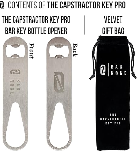 Miniatura 10 de BAR NONE The Capstractor Key Pro  Abridor de tapas de botellas, llave de cerveza, velocidad de barman llave de iglesia, arcoíris