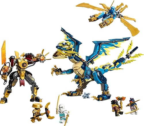 Miniatura 10 de LEGO NINJAGO Elemental Dragon vs. The Empress Mech 71796 - Juego de juguetes de construcción, cuenta con un dragón, mec, volante ninja y 6
