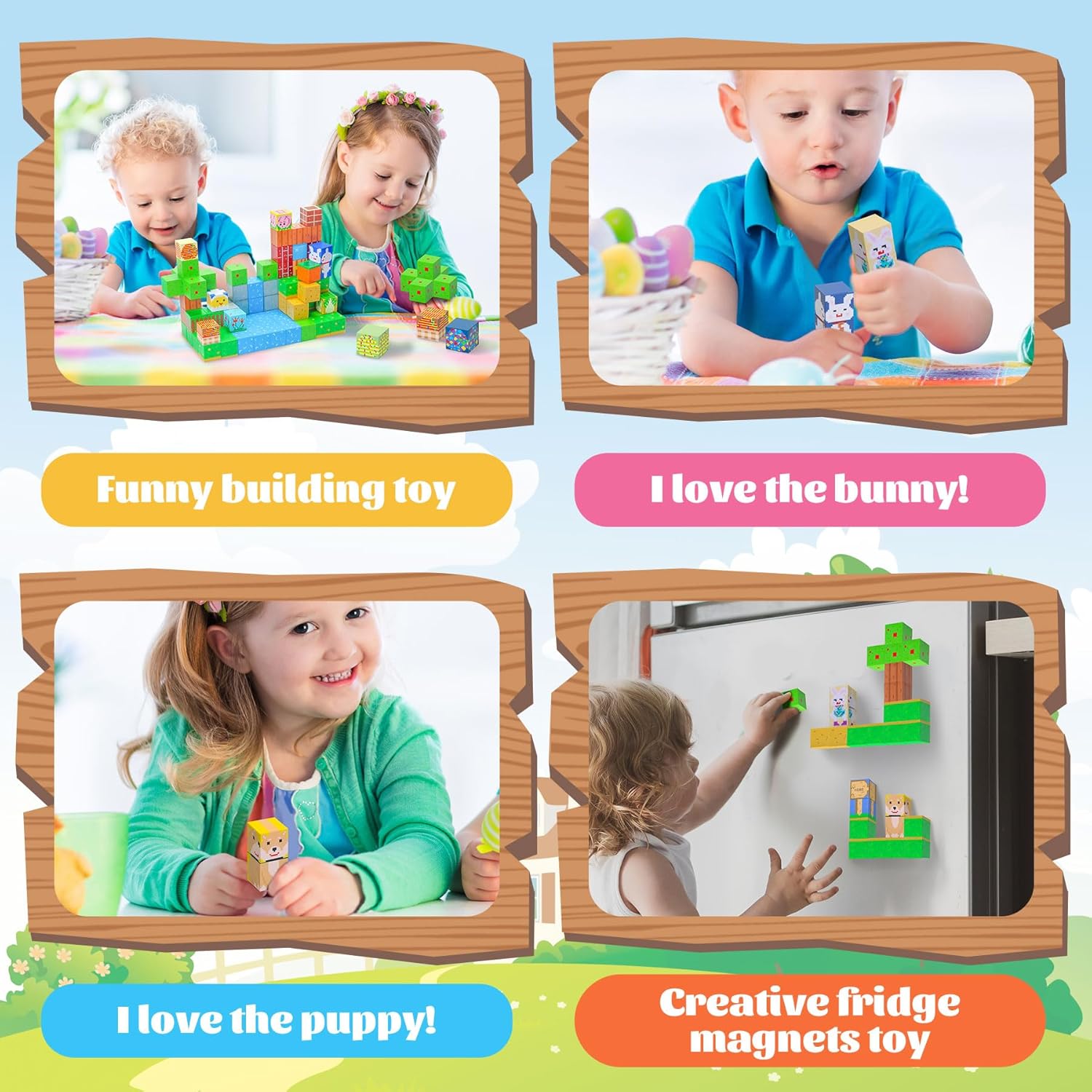 Magnetic Blocks-240PCS Magnetic Building Blocks,STEM Montessori Sensory Toys for Toddlers Kids Boys Girls Ages 3-5 4-8 5-7,Easter Basket Stuffers for Toddler 3+ Year Old