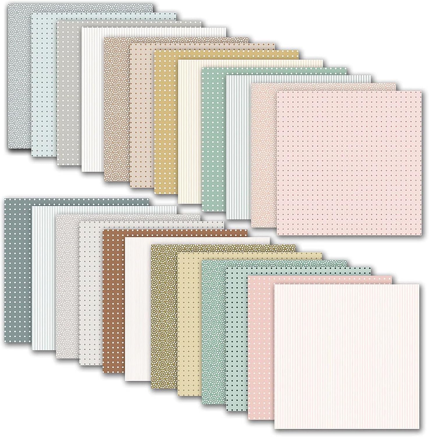 12×12 Scrapbook Paper, 24 Sheets Double-Sided Boho Patterned Paper, Colorful Dot Decorative Craft CardStock Papers for Scrapbooking Card Making DIY Album Junk Journal Decor (Basic Pastel Color)