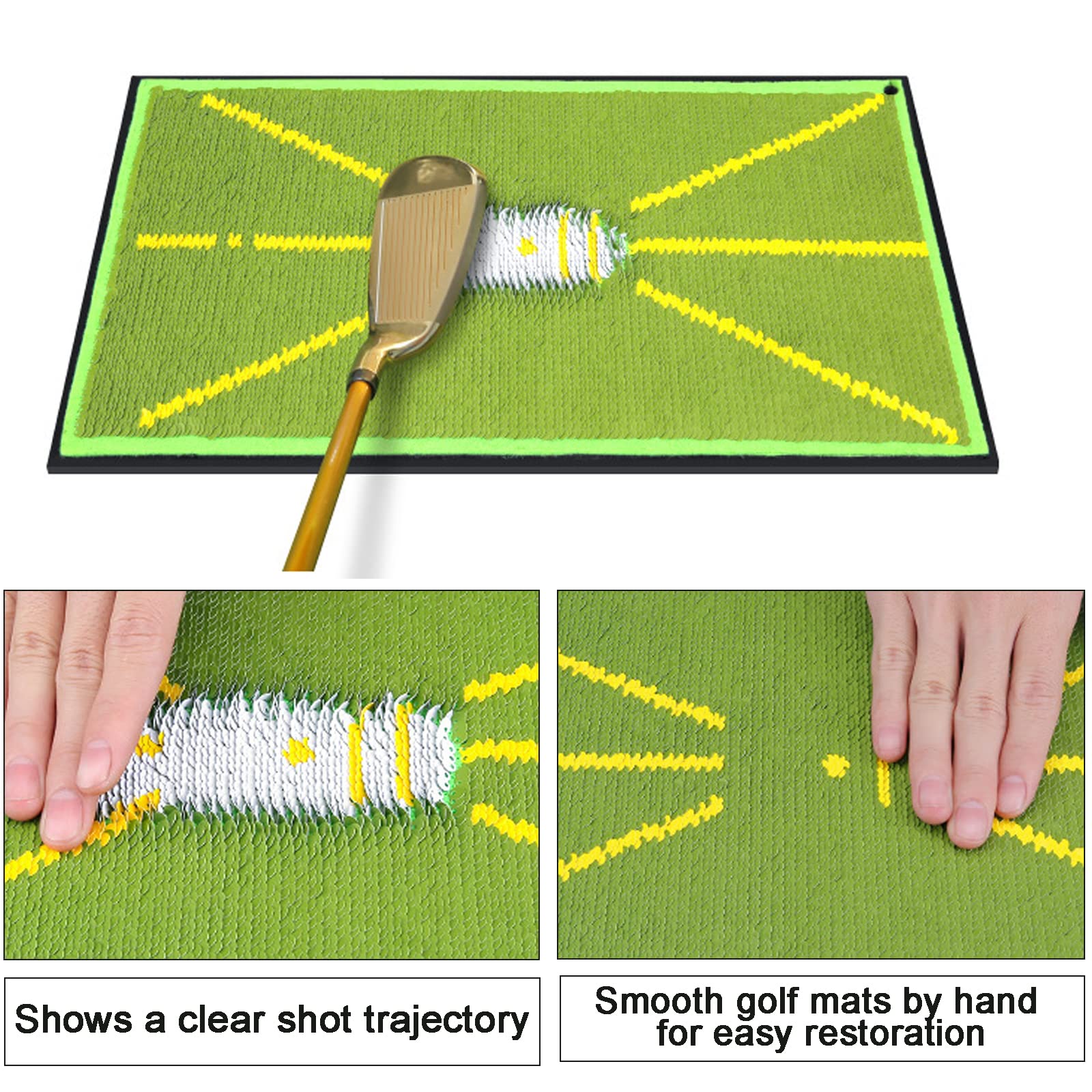Tapis d'entraînement de Golf Hitting - Analysez Votre Swing et Améliorez Votre Technique avec Notre Tapis de Frappe de Golf pour Intérieur/Extérieur Résistant à la Déchirure et Antidérapant