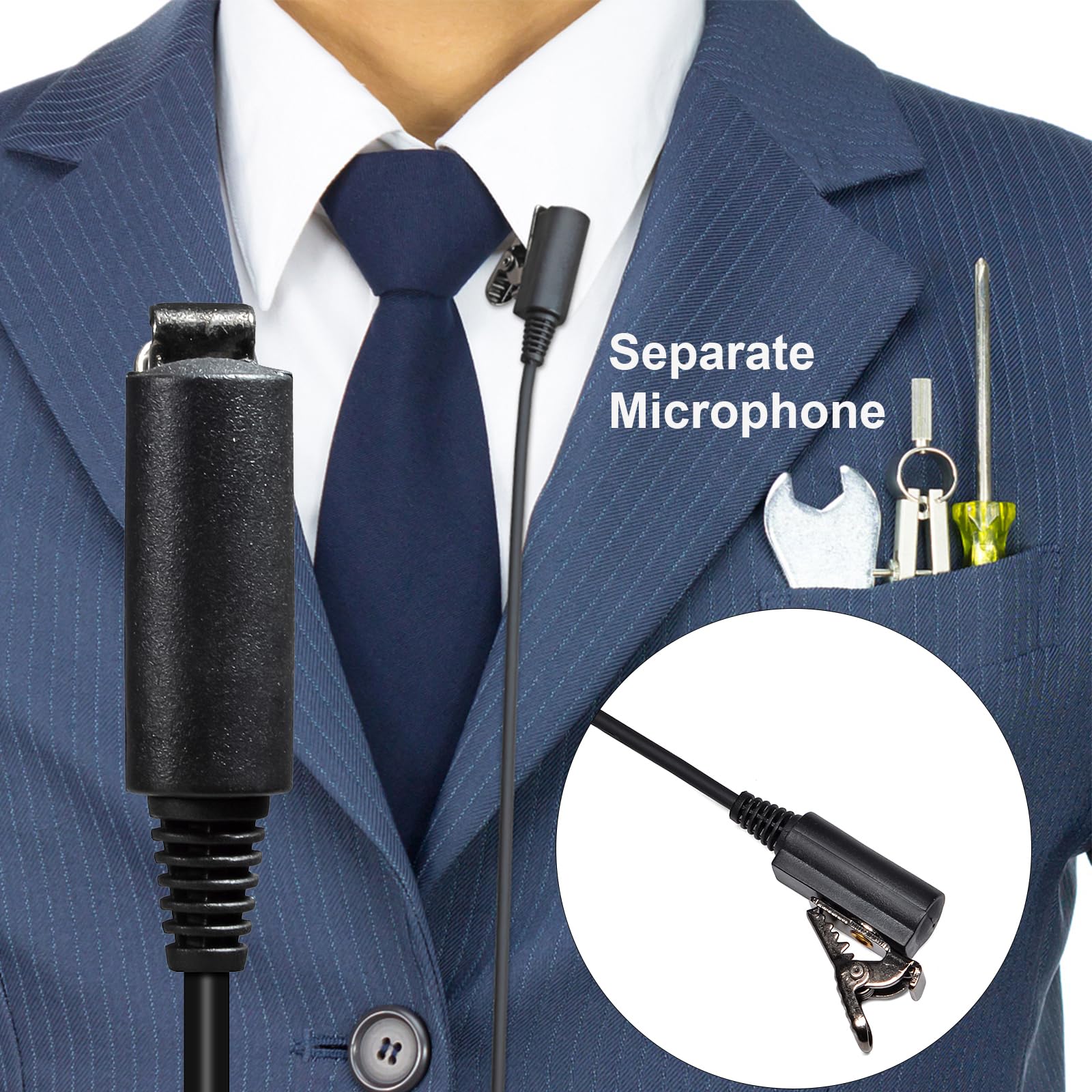 UAYESOK Pinganillo Walkie Talkie Seguridad Radio Auricular Con Micrófono PTT Para Motorola DP4400 DP3400 DP3400e DP4600e DP4800 DP4801e XPR6350 XPR6550 Con Tubo Acústico De Aire Radio Accesorios